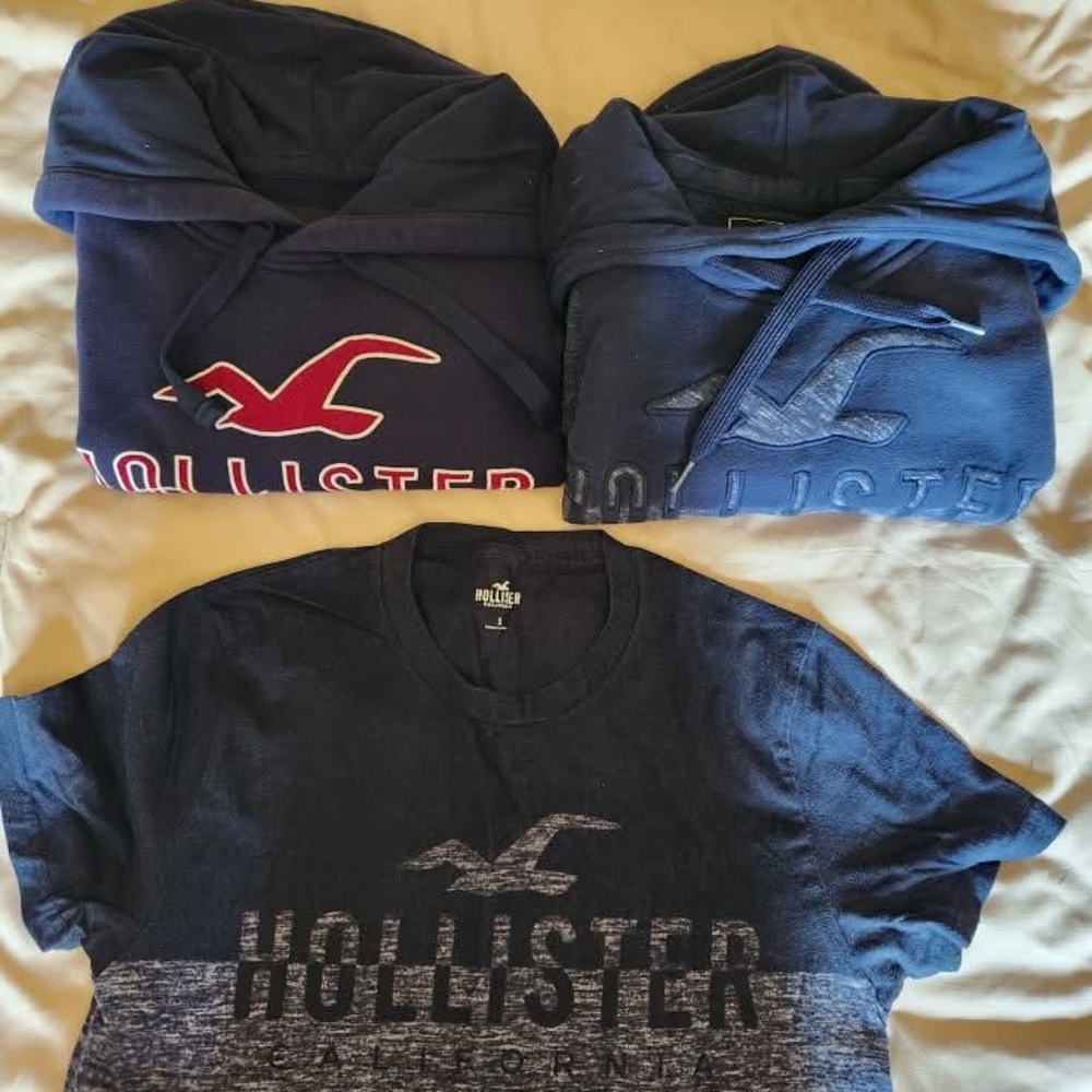 Hollister Dark Blue Hoodie and Tee Collection